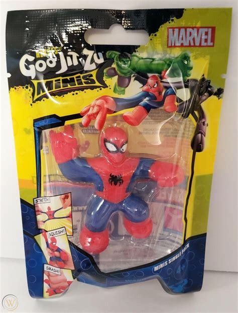 Heroes of Goo Jit Zu Minis Marvel SPIDER-MAN Avengers Stretch 2.5 Inch ...