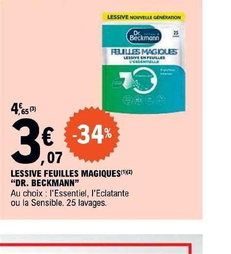 Promo LESSIVE FEUILLES MAGIQUES DR BECKMANN Chez E Leclerc