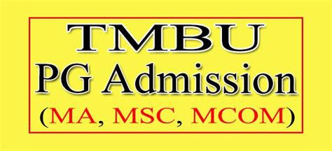 Tmbu Pg Admission Date Ma Msc Mcom