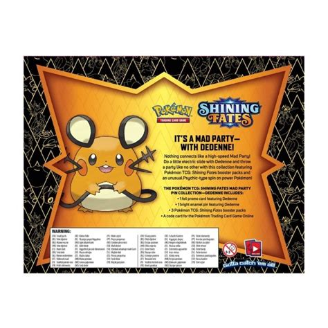 Pokémon TCG Shining Fates Mad Party Pin Collection Dedenne Pokémon