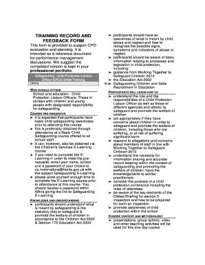 Fillable Online Hants Gov Training Record And Fax Email Print