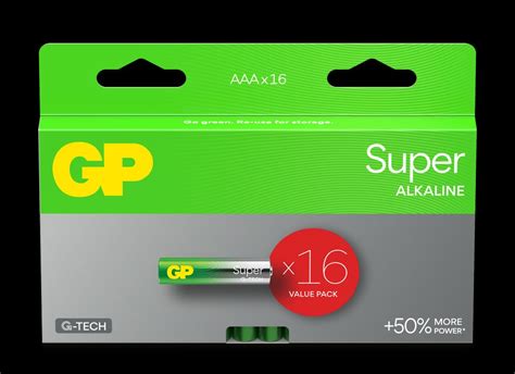 Gp Super Alkaline Aaa Batteri 24alr03 16 Pack