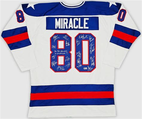 1980 USA Olympic Hockey Team Autographed Team USA White Custom Hockey ...