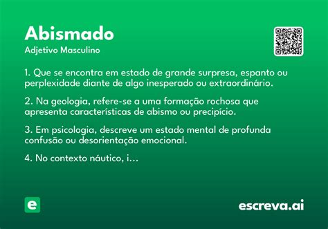 O Que Significa Abismado - Abismado - Significado e Sinônimo - escreva.ai