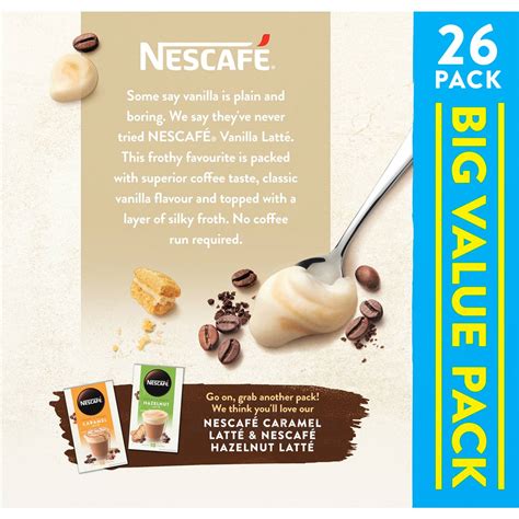 Nescafe Vanilla Latte Coffee Sachets 26 Pack | Woolworths