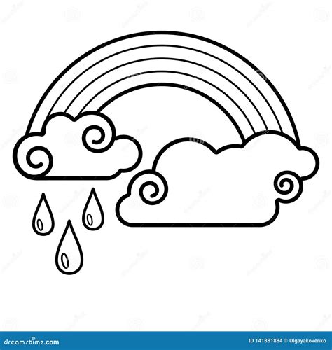 Wolk Regenboog Regenpictogram Vector Illustratie Illustration Of