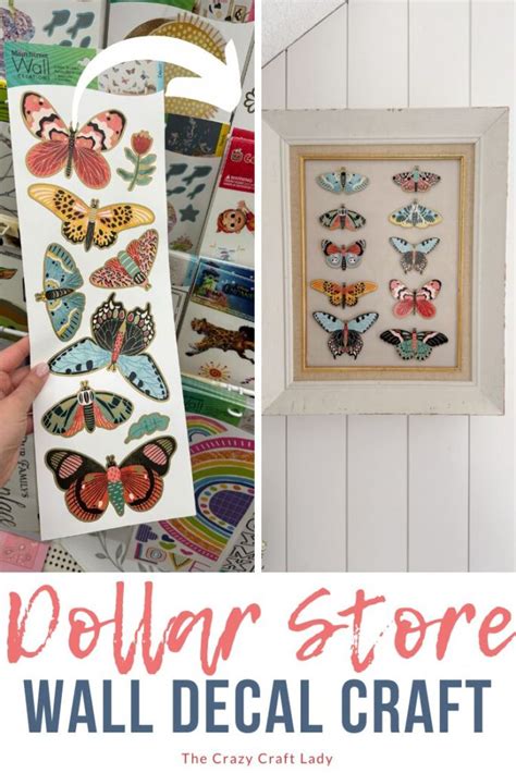 DIY Butterfly Specimen Art Made From Dollar Tree Wall Decal Stickers