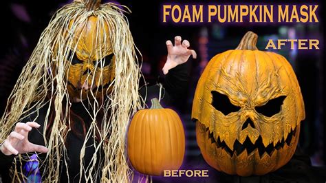 How To Carve A Foam Pumpkin Into A Mask Easy Tutorial Carvable