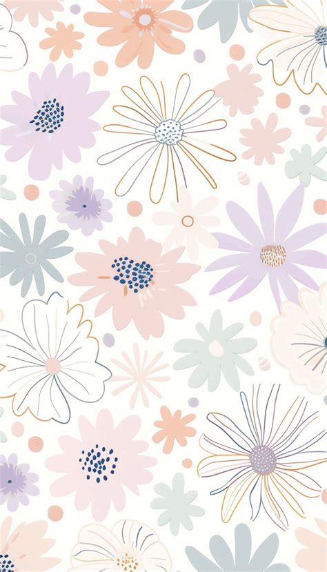 Pastel Floral Symphony iPhone Wallpaper - Wallpaper Whimsy