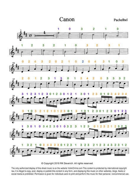 Canon D Violin Sheet Music