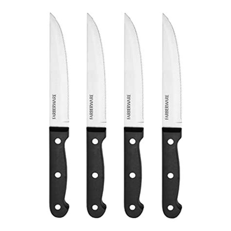 Farberware 4 Piece Full Tang Triple Rivet Never Needs Sharpening Stainless Steel Steak Knife