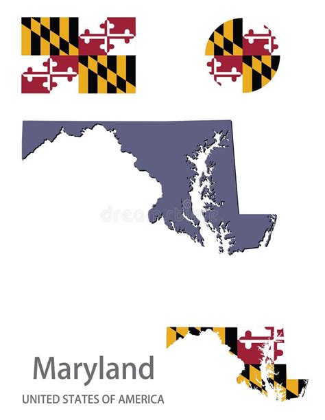 Maryland Flag Outline Stock Illustrations 210 Maryland Flag Outline