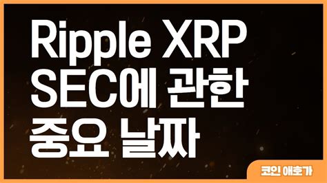 리플 Xrp 비트코인 이더리움 도지코인 Ripple Xrp Sec에 관한 중요 날짜 Youtube