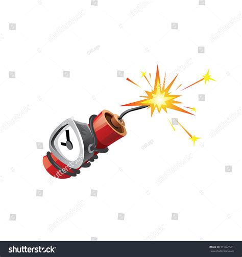 Small Cartoon Dynamite Analog Timer Ready Stock Vector Royalty Free