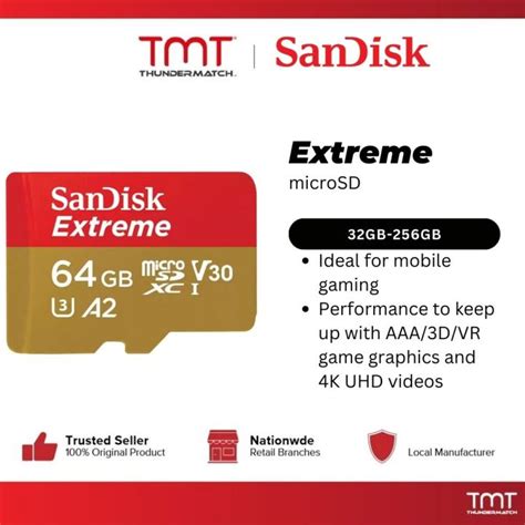 TMT SanDisk Extreme Gaming Pack MicroSD 32GB 64GB 128GB 256GB UHS I C10