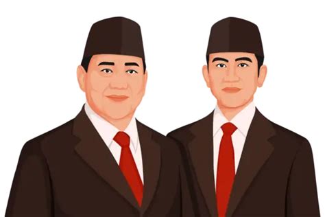 Prabowo Gibran The Indonesian Figure Wearing Formal Clotes Vector