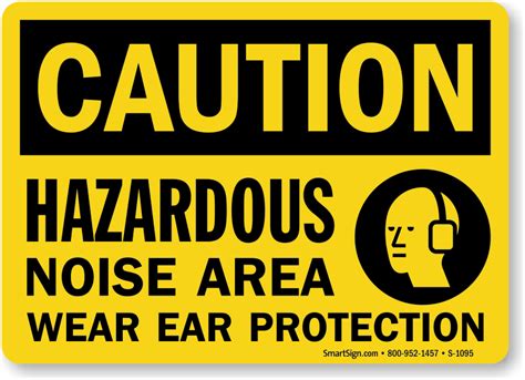 Hazardous Noise Area Wear Ear Protection Sign