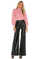 Alice Olivia Dylan Vegan Leather High Waist Wide Leg Pant In Black