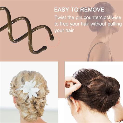 Spiral Bobby Pins Brown With Storage Tin 20 Pcs 2 Inch Premium Spin