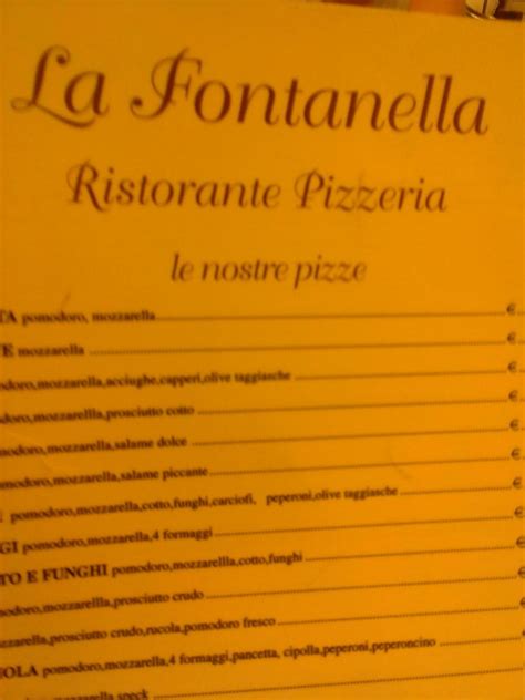 Speisekarte Von Pizzeria La Fontanella Dolcedo