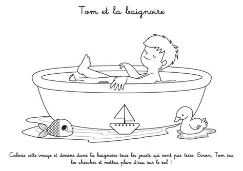 Coloriage à imprimer Tom et la baignoire