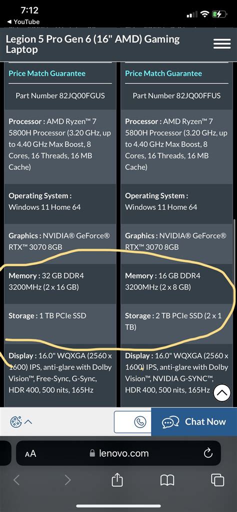 Lenovo Legion 5 Pro(2 different specs but same price?) : r/GamingLaptops