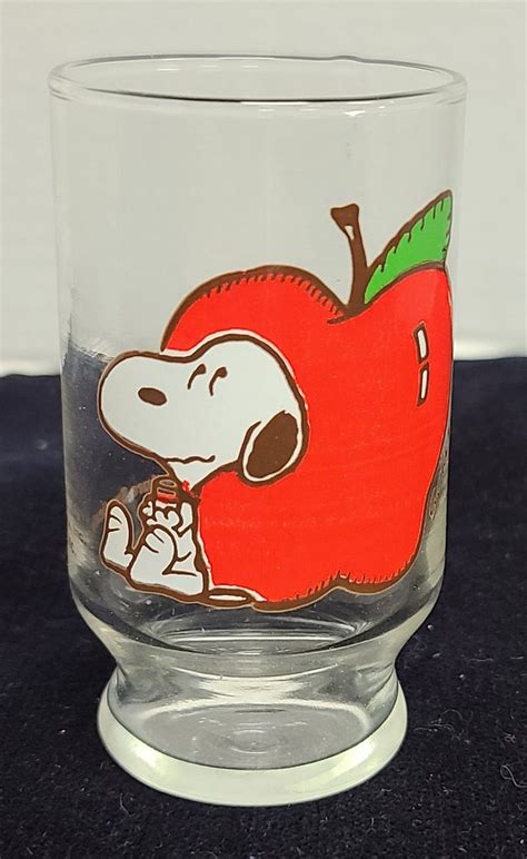 Vintage Snoopy Juice Glass Etsy Snoopy Glass Vintage