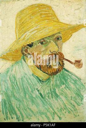 Self Portrait With Pipe And Straw Hat29 Stock Photo Alamy