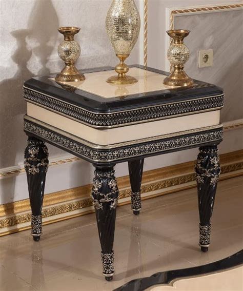 Casa Padrino Luxus Barock Beistelltisch Beige Schwarz Gold