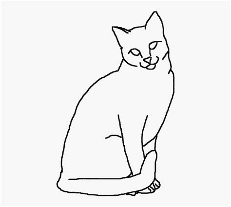 Cat Sitting Down Outline