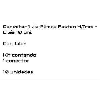 Conector 1 Via Fêmea Faston 4 7mm 10 Uni Pronta Entrega Shopee Brasil