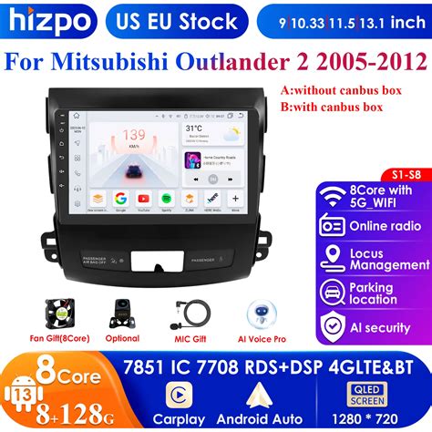 Hizpo AI CarPlay Android 13 Auto Radio For Mitsubishi Outlander Xl 2