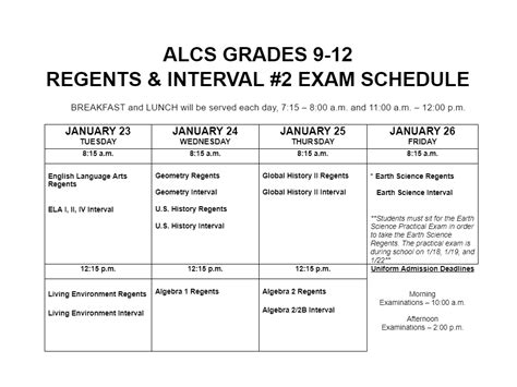 Nys Regents Exam Schedule Online Vally Timothea