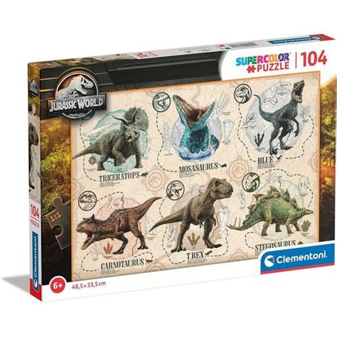 Clementoni Jurassic World Puzzle Infantil De 104 Peças Mundo Jurássico ㅤ Puzzle 100 Pçs