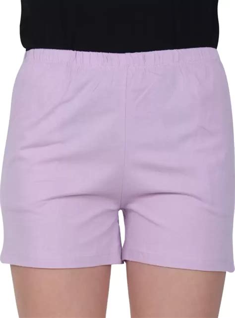 Solid Women Purple Regular Shorts - Toostyle