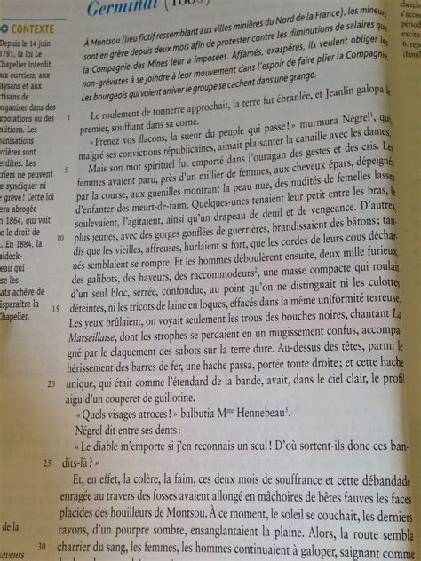 Dans Le Texte Germinal D Emile Zola Le 1er Paragraphe Contient Une