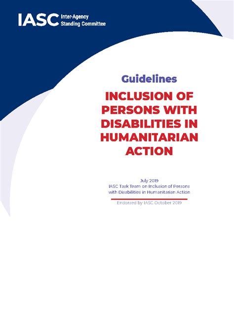 IASC Guidelines Inclusion Of Persons With Disabilities In Humanitarian