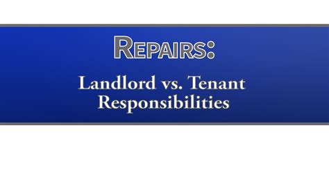 Repairs Landlord Vs Tenant Responsibilities YouTube