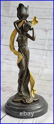 Bronze Sculpture Figurine Femme Buste Dor Patine Art Nouveau Victorien