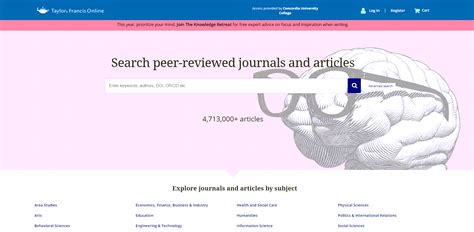 New Database Taylor And Francis Journals Concordia University Of Edmonton