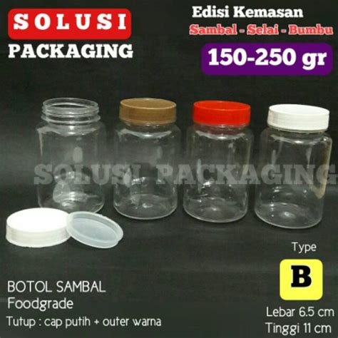 Jual Botol Sambal B Gram Jar Botol Plastik Botol Selai Tempat