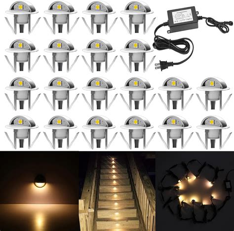 Qaca Pack Led Stair Lights Kit Low Voltage Landscape Lights