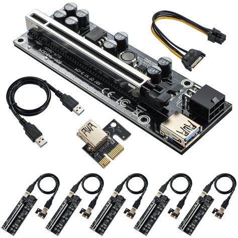 PCIe Riser Powered Adapter Card 1X To 16X PCI E GPU Risers 8