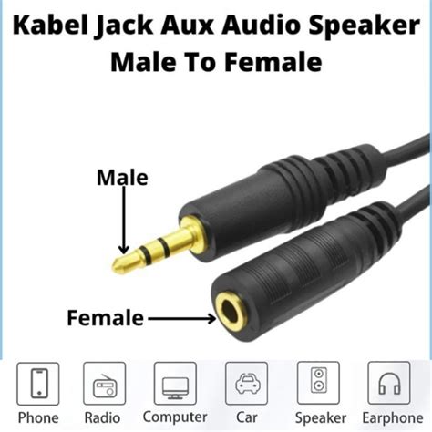 Jual KABEL PERPANJANGAN AUDIO MALE FEMALE EXTENTION GOLD PLATED