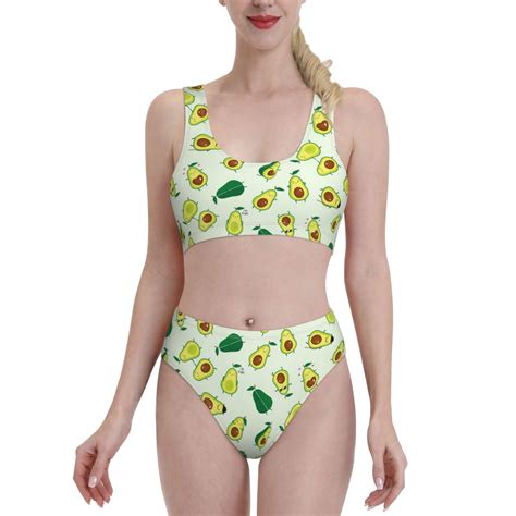 Lukts Women High Waisted Bikini Set Cartoon Fruit Swimsuit 2 Piece