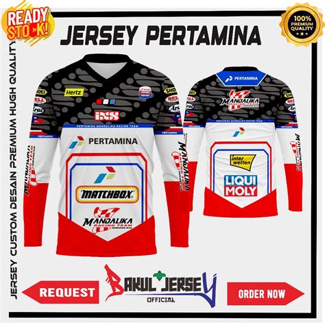 Jual Jersey Pertamina Mandalika Racing Team Lengan Panjang Custom