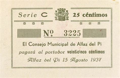 C Ntimos Alfaz Del Pi Municipio De Alfaz Del Pi Numista