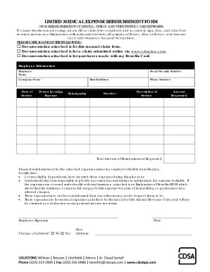 Fillable Online Health Reimbursement Account Claim Form Pdf Myuhc