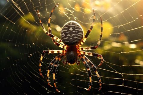 Premium AI Image | Garden spider on the cobweb