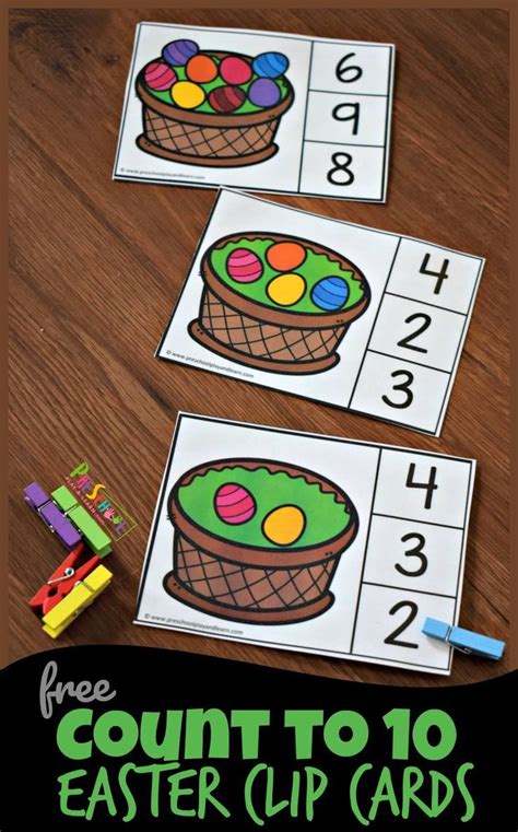 Easter Math Counting Activity For Preschoolers With Count Clip Cards Artofit